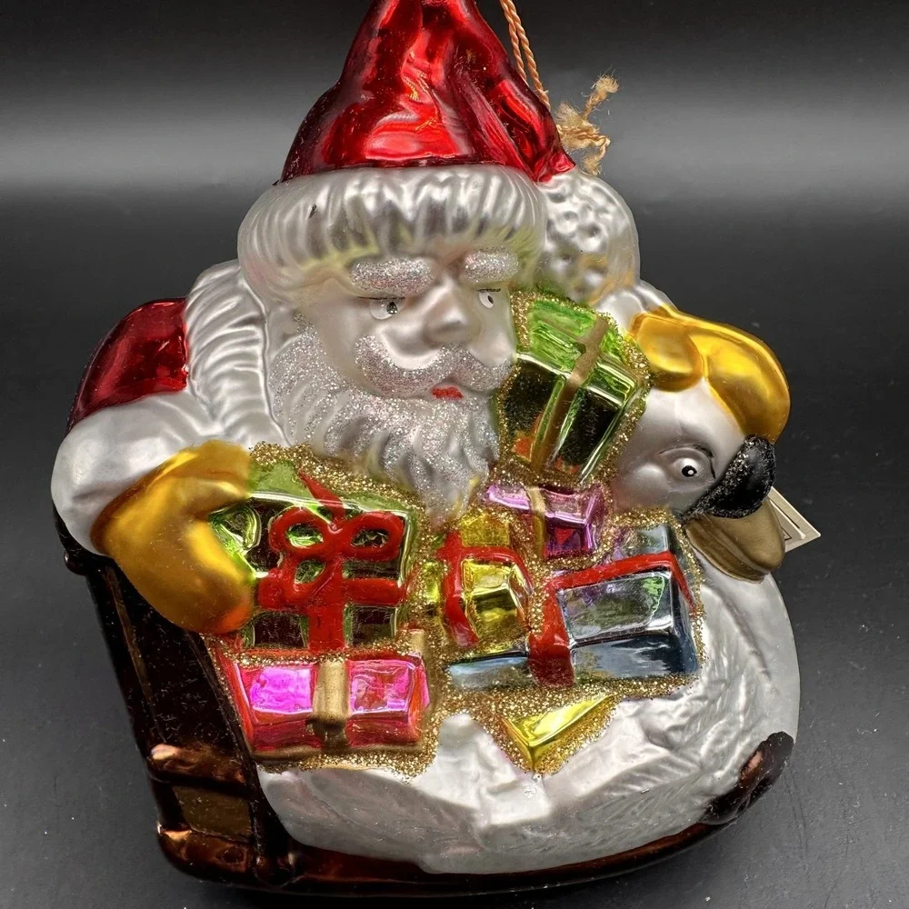 Kurt Adler Polonaise Santa On‎ Goose Sled GP479 Christmas Ornament 5.5